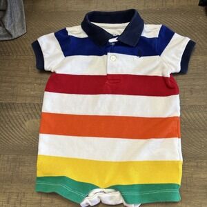 Polo Ralph Laurent baby boy one piece romper summer‎ 3 Months Colorblock